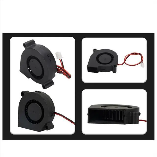 Main image of 3D Printer Cooling Fan 12V, 5015 Turbo Blower, 2-Pin Connector High Rotational Speed Low Noise Cooler