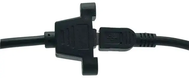 Main image of Mini USB USB 2.0 Male Connector to Mini USB 2.0 Female Extension Cable Pitch 27.5mm with Screws Panel Mount Hole 0.