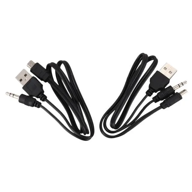 Alt view image 2 of 3 - USB 2.0 to Mini A Male 3.5mm Jack Plug Audio Data Cable 45cm 2 Pcs