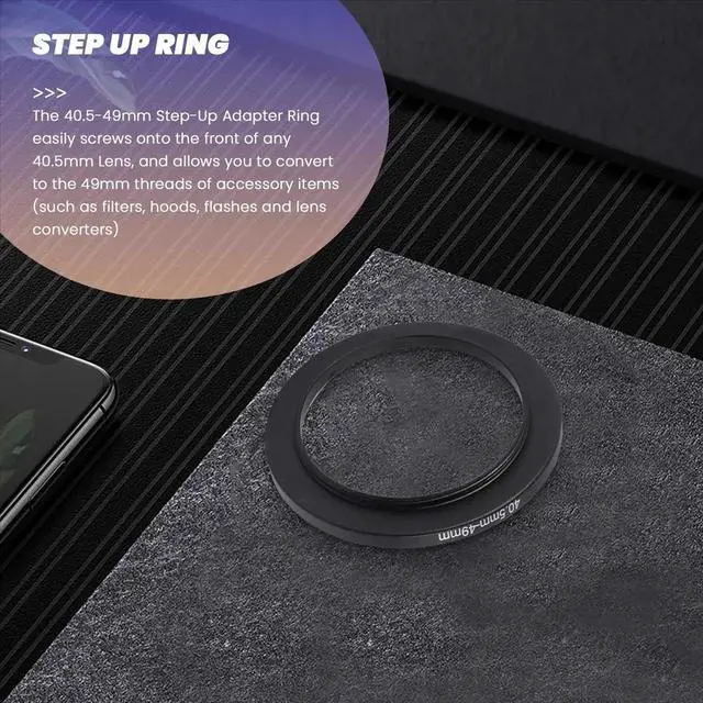 Main image of Replacement 40.5mm-49mm Camera Metal Filter Step Up Ring Adapter