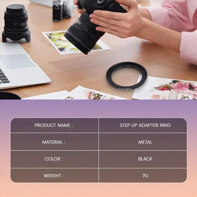 Alt view image 3 of 6 - Replacement 40.5mm-49mm Camera Metal Filter Step Up Ring Adapter