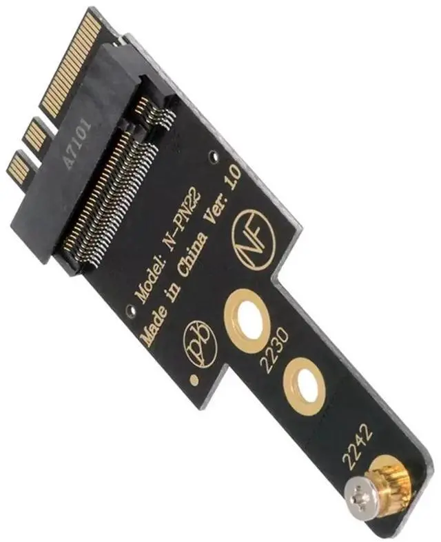 Alt view image 2 of 3 - M.2 Network Card A+E KEY Bit to 2242 NVME Hard Drive M.2 NGFF SSD Adapter Card