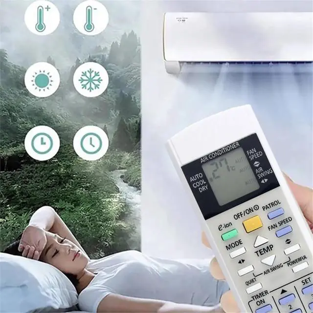 Alt view image 2 of 3 - Replace Remote Control for Air Conditioner for National A75C2821 A75C2823 RM-8023Y A75C3058 A75C3155 A75C3289