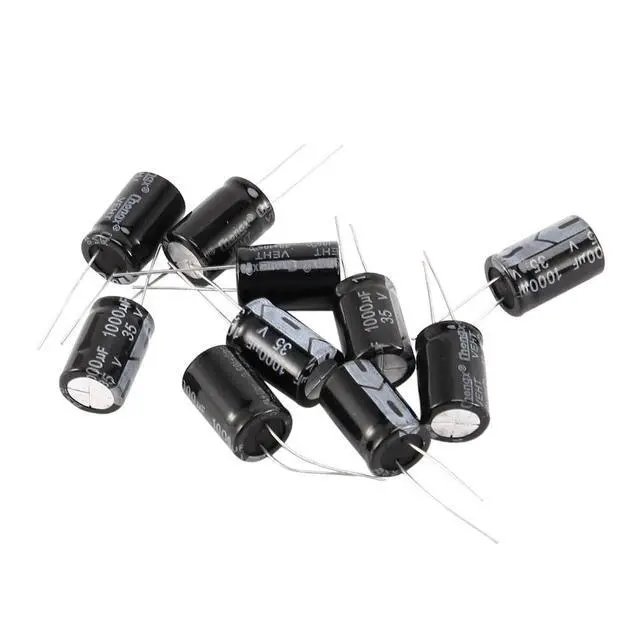 Alt view image 2 of 3 - 10 Pcs 1000uF 35V Radial Aluminum Electrolytic Capacitors 13mm x 21 mm