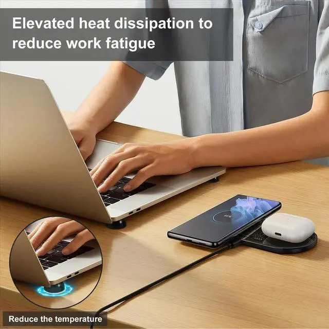 Main image of 2 Pcs Laptop Notebook Black Antiskid Cool Ball Cooler Stand Pad