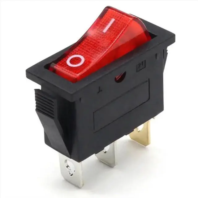Alt view image 3 of 3 - 5Pcs Lighted Rocker Switch Red on Off 3 Pin 2 Position Mini Boat Rocker Swtiches for Electric Fireplaces