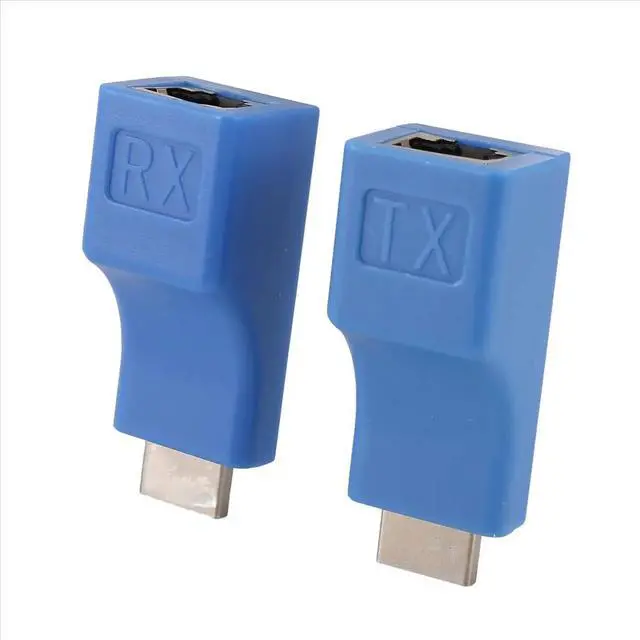 Alt view image 3 of 3 - 2Pack Extender, to RJ45 Converter Repeater over Cat 5E / 6 1080P Up to 30M Extender for HDTV STB 4K 2K