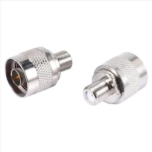Main image of 2pcs N Type male plug to F female coaxial adapter connector for antenna,silver