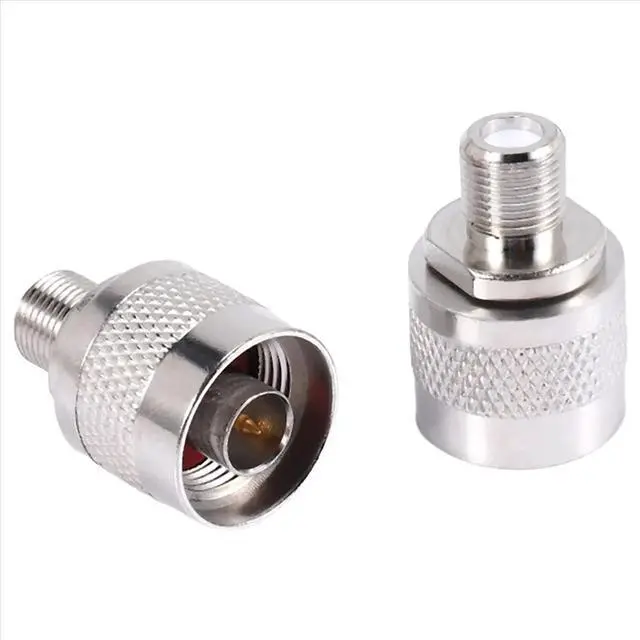 Alt view image 3 of 3 - 2pcs N Type male plug to F female coaxial adapter connector for antenna,silver