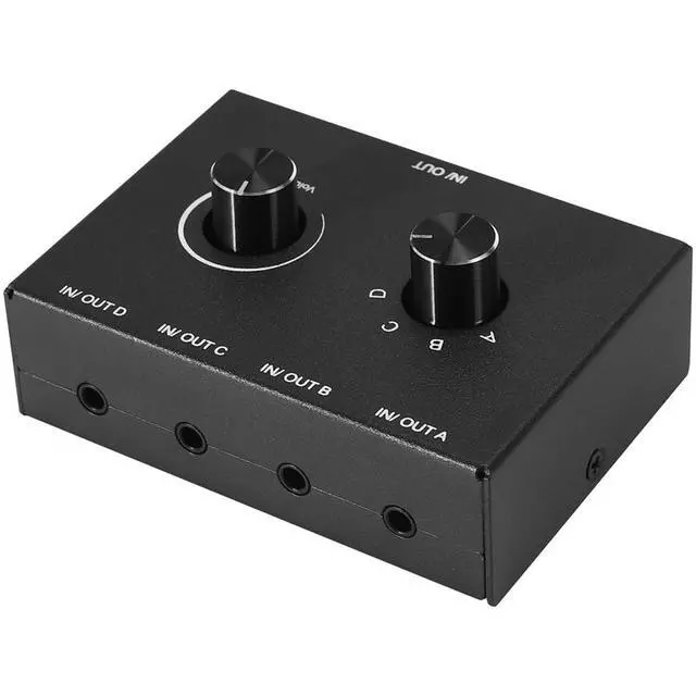 Alt view image 3 of 6 - 4 Port Audio Switch, 3.5Mm Audio Switcher, Stereo AUX Audio Selector, 4 Input 1Output/1Input 4 Output Audio Switcher Box