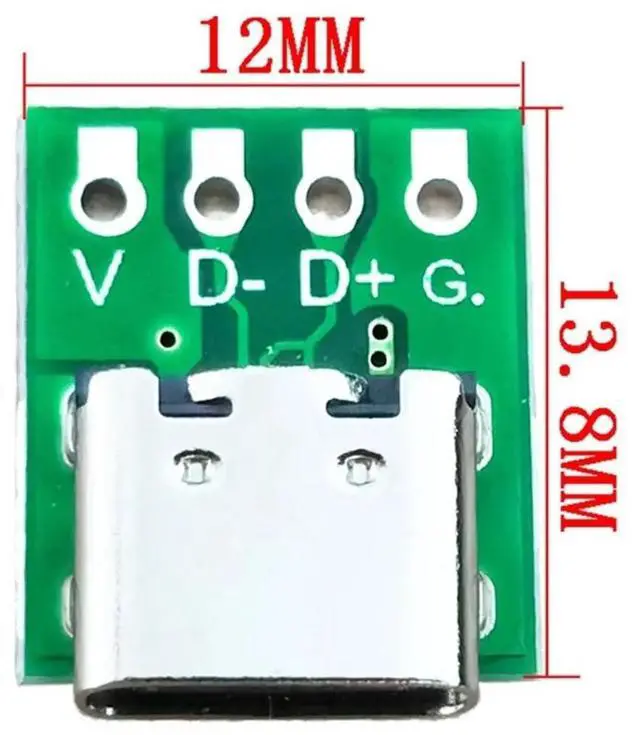 Alt view image 2 of 3 - 10PCS USB 3.1 Type-C 16 Pin Test Breakout Board USB 3.1 Type C Connector 16 Pin Test PCB Board for Data Line Wire Cable