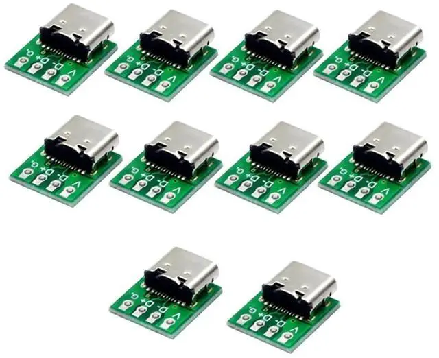 Alt view image 3 of 3 - 10PCS USB 3.1 Type-C 16 Pin Test Breakout Board USB 3.1 Type C Connector 16 Pin Test PCB Board for Data Line Wire Cable