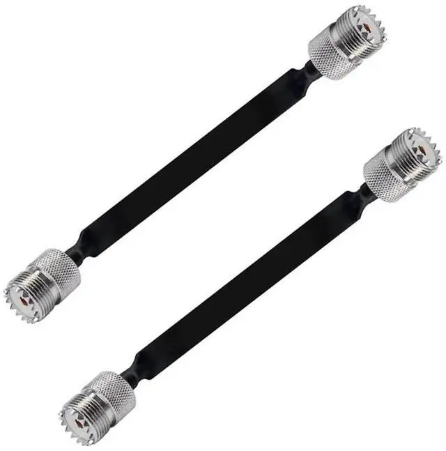 Main image of 2 Pack 40Cm RF Coaxial Cable Window/Door Pass Through Flat Cable, SO239 UHF Female To UHF Female,50 Ohm