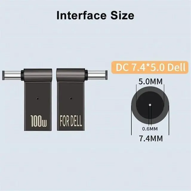 Main image of USB C to 7.4mm Laptop Charging Adapter Female Type C to Male DC 7.4 X 5.0mm Jack Plug Converter 100W PD Charger