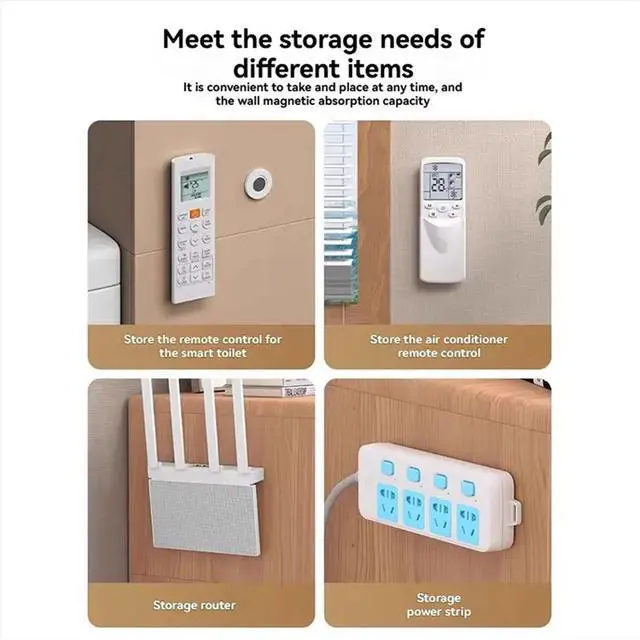 Alt view image 3 of 3 - 10PCS Magnetic Remote Control Holder Wall Mount Adhesive TV/Air Conditioner Storage Hooks Home Organizer Hooks