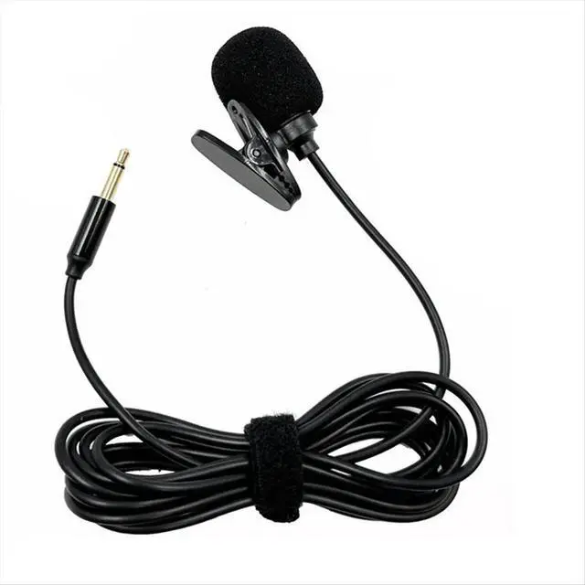 Alt view image 2 of 6 - Lavalier Microphone Mic Stereo Audio Mini Wired Mic 3.5mm Plug for Loudspeaker Interpreter