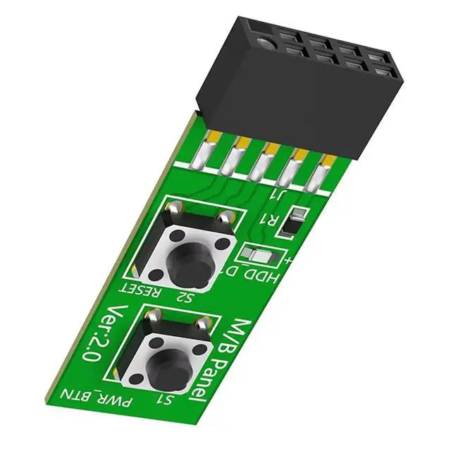 Alt view image 2 of 3 - 10 Pin Reset/Power on/OFF Switch Motherboard Adapter Card for on/Off Testing Without Chassis for Desktop PC Computer