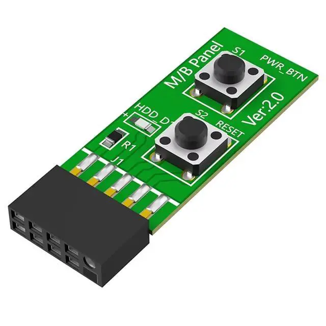 Alt view image 3 of 3 - 10 Pin Reset/Power on/OFF Switch Motherboard Adapter Card for on/Off Testing Without Chassis for Desktop PC Computer