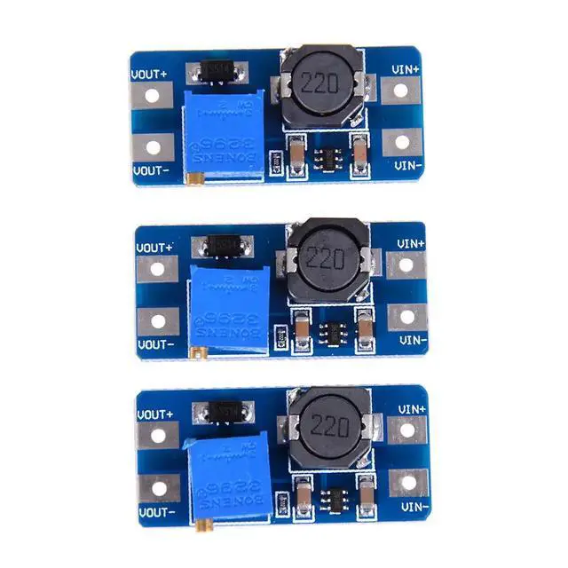 Alt view image 2 of 6 - 3Pcs Input 2V-24V Dc-Dc 5V/9V/12V/28V Boost Converter Adjustable Step Up Power Supply Pcc Board Moudle