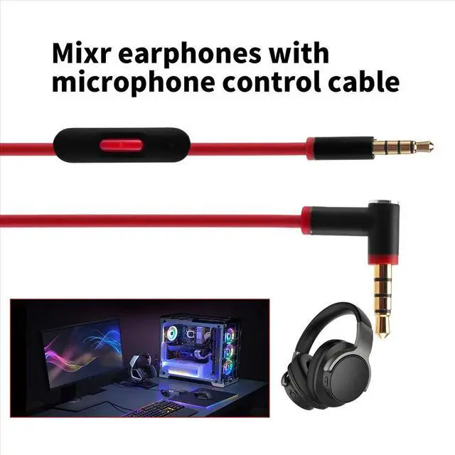 Main image of Replacement Audio Cable for By Headphones with in Line Mic for Studio/Executive/Mixr/Solo/Wireless/Pro