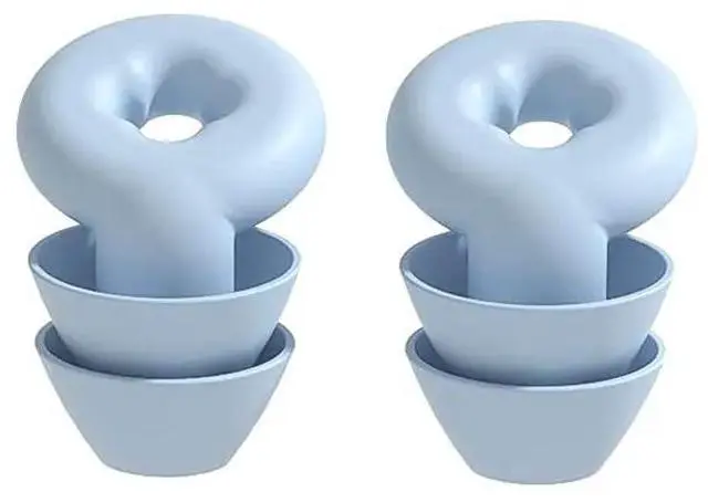 Alt view image 2 of 6 - Soft Ear Plugs for Noise Reduction Waterproof Silicone Ear Plug for Sleeping Airplanes Noise Sensitivity Blue