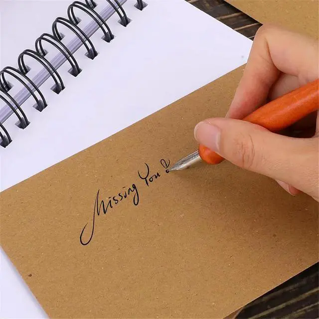 Alt view image 3 of 3 - 10 Pcs Dip Pen Set Nib Pen Holder Comic Pen Nib Set Pen Ink Nib Calligraphy Pen Nibs Wooden Drawing Pen