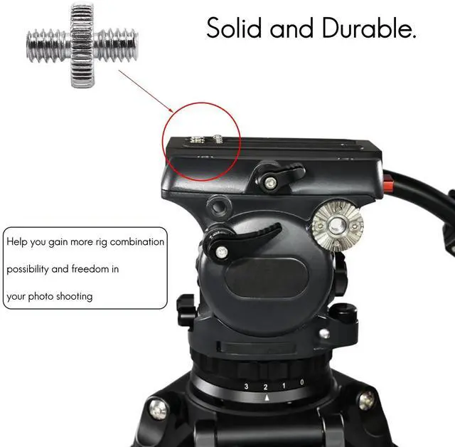 Main image of 5 Pieces 1/4 inch Male to 1/4 inch Male Metal Threaded Adapter Tripod Converter for DSLR Camera,Tripod,Monopod,Shoulder Rig