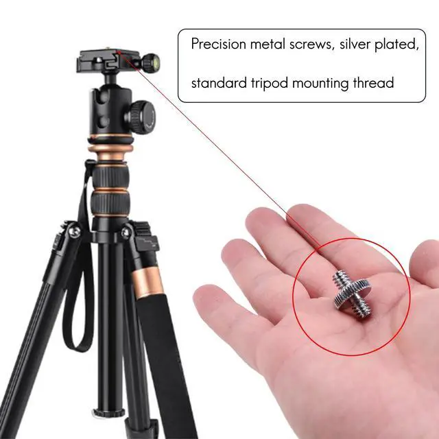 Alt view image 3 of 6 - 5 Pieces 1/4 inch Male to 1/4 inch Male Metal Threaded Adapter Tripod Converter for DSLR Camera,Tripod,Monopod,Shoulder Rig