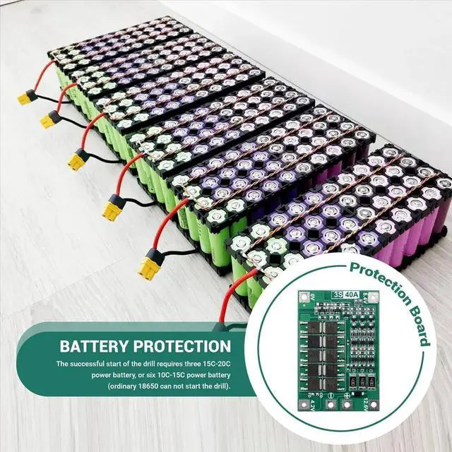 Main image of 2PCS 3S 40A for Screwdriver 12V Li-Ion Protection Board Pcm with Balance Liion Cell Module