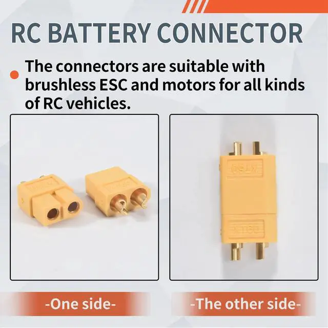 Main image of IDUD 5 X Pairs RC XT60 Male & Female PAIR Connector + Heat Shrink