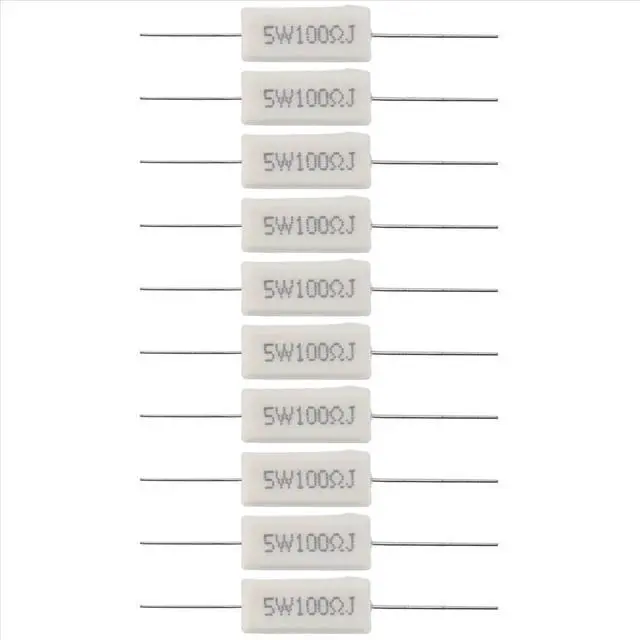 Alt view image 2 of 3 - 10x Wirewound Ceramic Cement Resistors 100 Ohm 5W Watt 5%