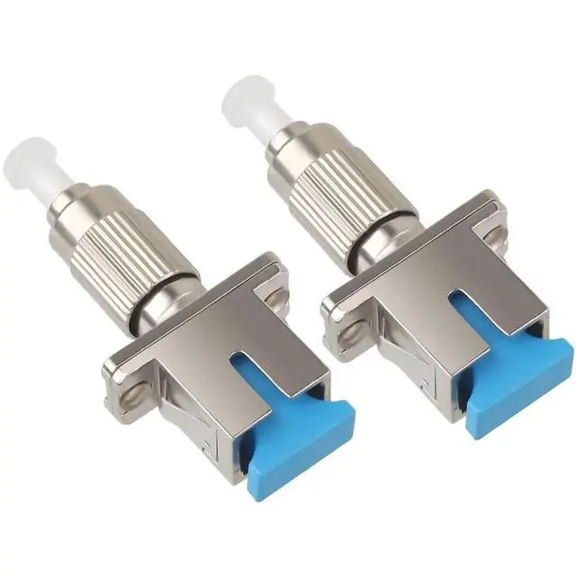 Alt view image 3 of 3 - 2 Pcs FC Male to SC Female Hybrid Optical Fiber Adapter Simplex Fiber Flange Connector 9/125um SM Optical Equipment Tool