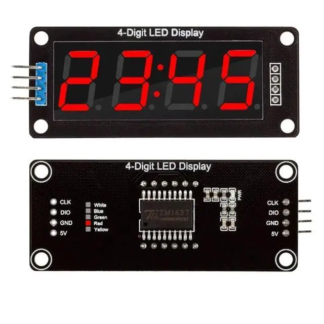 Alt view image 3 of 6 - TM1637 LED Display Module 4 Digit Tube 7 Segment 0.56 Inch Time Clock Indicator Module Red