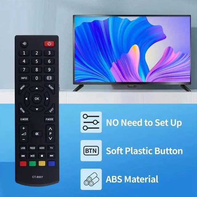 Alt view image 2 of 3 - Replace CT-8507 Remote Control for Smart TV CT-8507 Remote Control