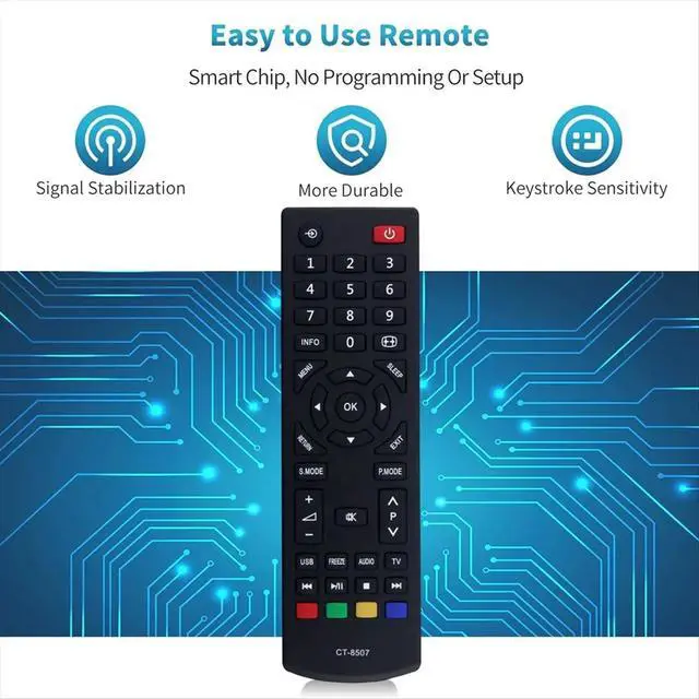 Alt view image 3 of 3 - Replace CT-8507 Remote Control for Smart TV CT-8507 Remote Control