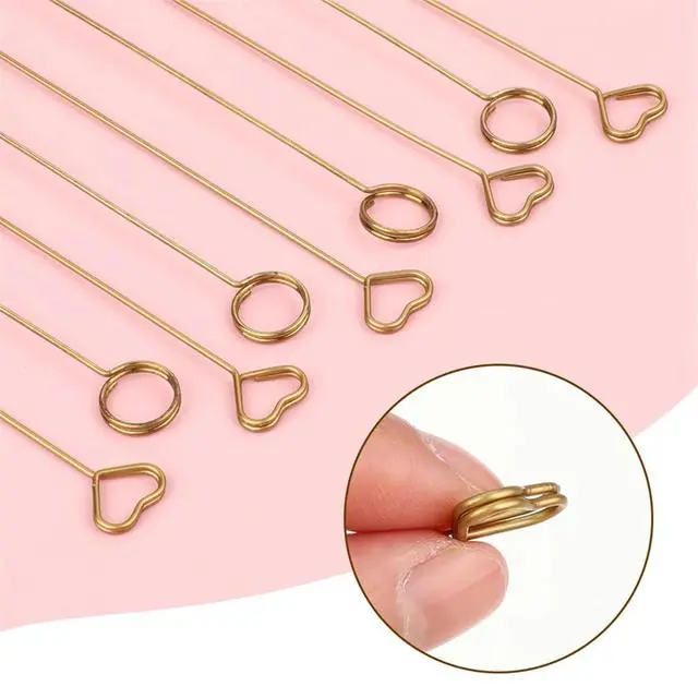 Alt view image 3 of 3 - 20 Pcs Gold Flower Card Holder Sticks, 12 Inch Metal Wire Floral Picks, Gold Flower Pick Card Holder,Heart, Circle