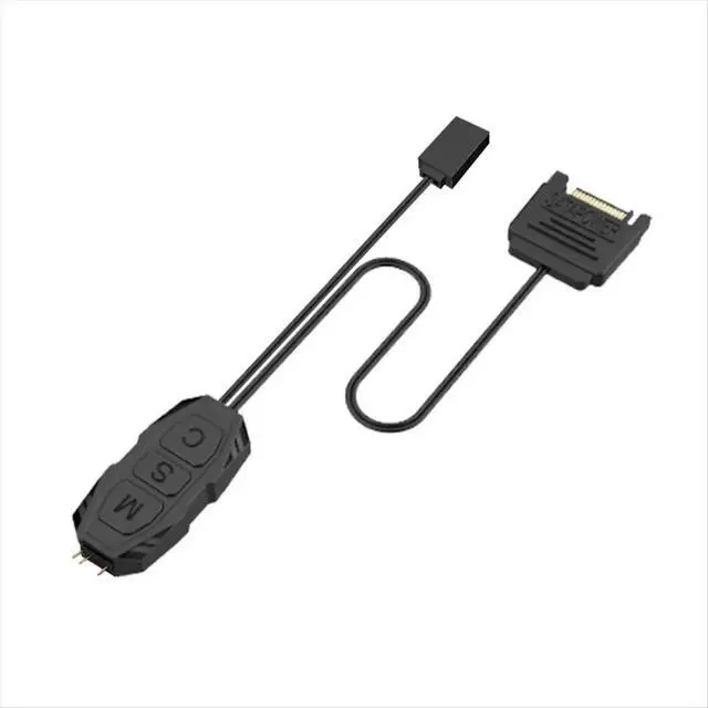 Alt view image 3 of 6 - ARGB Controller Cable 5V 3 Pin RGB Controller SATA Power Supply Light Strips Controller Cable for PC Motherboards