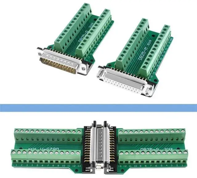 Alt view image 2 of 3 - DB25 Male / Female 25Pin Plug Breakout PCB Board Terminal Connectors for Home Improvement DB25 Male 25Pin Plug