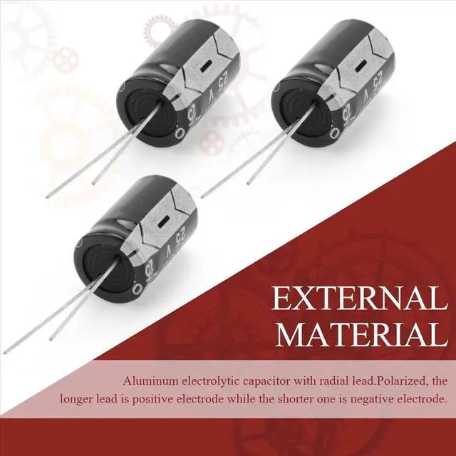 Main image of 20 Pcs 13x21mm 2200uF 25V Radial Aluminum Electrolytic Capacitors