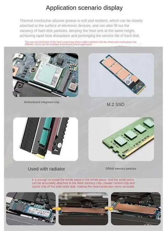 Main image of M.2 NVMe SSD Heat Sink 0.8mm for M2 2280 Solid State Hard Disk Copper Heatsink with Thermal Pad Laptop SSD Radiator