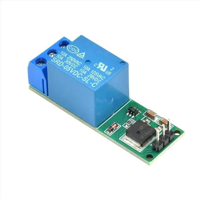 Alt view image 3 of 3 - Mini 6-24V Flip-Flop Relay Module 1 Channel Bistable Self-Locking Switch Low Pulse Trigger Board