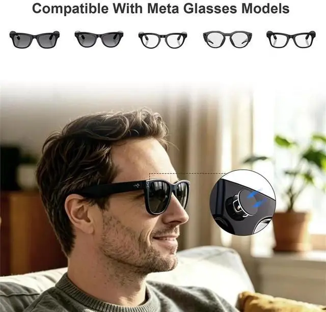 Main image of 2PCS Glasses Light Cover & LED Blocker Privacy Stickers for Meta Gen 2 Smart AI Glasses Camera Lens Cover