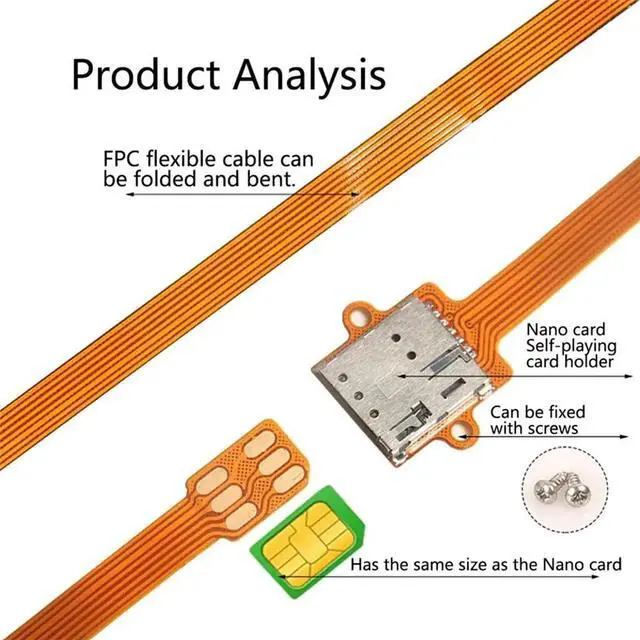 Main image of Nano 4FF Sim Card Converter to Nano 4FF Usim Card Vertical Adapter with Extension Cable