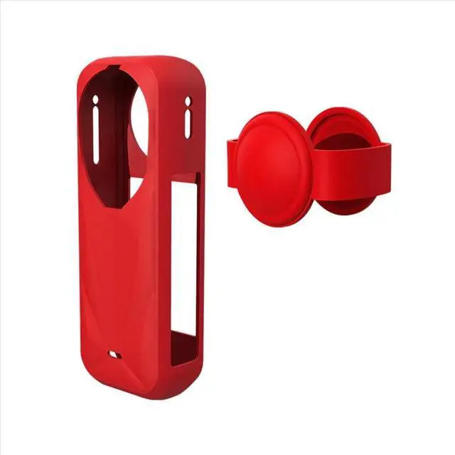 Alt view image 2 of 6 - Silicone Protective Case for X5 with Lens Cap Shockproof Sleeve Protective Sleeve Camera Protective Cover Red