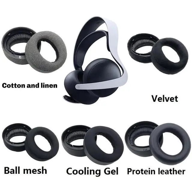 Alt view image 3 of 6 - Replacement Ear Pads for Pulse Headphones Enhanced Comfort Earmuff Cushions Cotton Linen