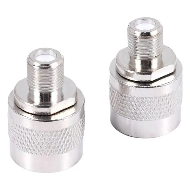 Alt view image 2 of 6 - 2pcs N Type male plug to F female coaxial adapter connector for antenna,silver