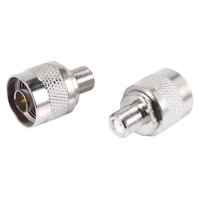 Alt view image 3 of 6 - 2pcs N Type male plug to F female coaxial adapter connector for antenna,silver