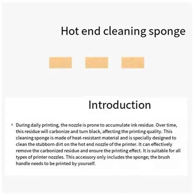 Main image of Nozzle Hot End Cleaning Sponge for X2D Printer Accessories