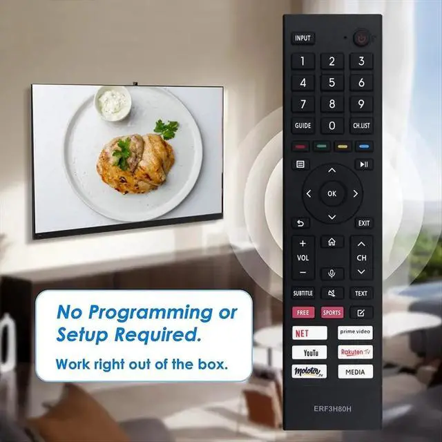 Alt view image 3 of 3 - Replace ERF3H80H Remote Control for Smart LED TV 43A7GQ 50A7GQ 55A7GQ 65A7GQ