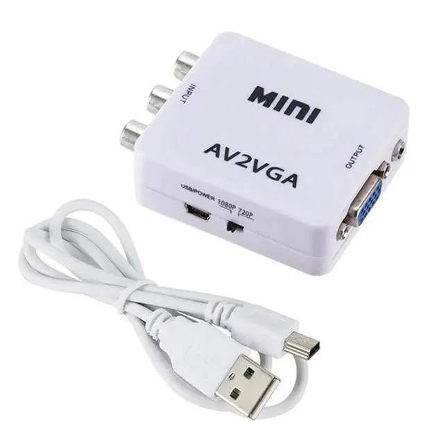 Alt view image 2 of 3 - AV (RCA) To VGA Audio Video Converter,Support Resolution 1080P /720P,With 3.5 Mm AUDIO Audio Input Port,For STB TV PC-AAAE